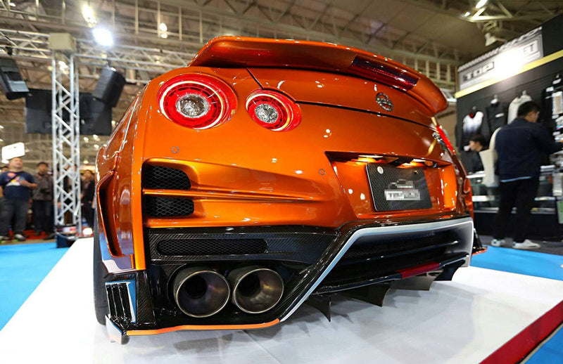 Nissan GTR R35 CBA DBA EBA 2008 2009 2010 2011 2012 2013 2014 2015 2016 2017 2018 2019 2020 2021 2022 2023 2024 with Aftermarket Parts - TS Style Rear Bumper FRP from EPR USA