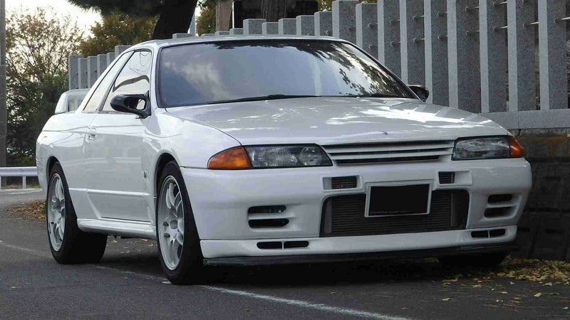 Nissan R32 Skyline GTR 1989 1990 1991 1992 1993 1994 with Aftermarket Parts - AB Flug Style Front Lip Carbon Fiber / FRP from EPR USA