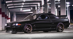 Nissan R32 Skyline GTR 1989 1990 1991 1992 1993 1994 with Aftermarket Parts - AB Flug Style Front Lip Carbon Fiber / FRP from EPR USA