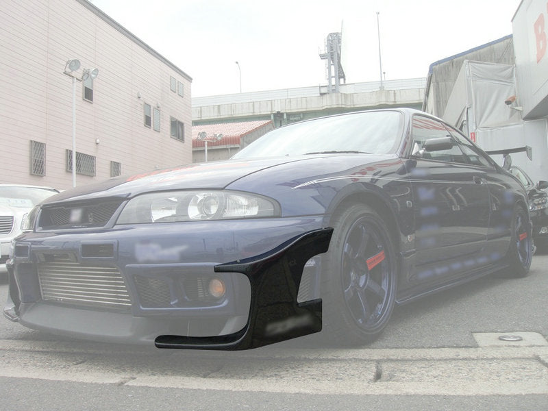 Nissan R33 Skyline GTR 1995 1996 1997 1998 with Aftermarket Parts - Front Bumper Canard Carbon Fiber / FRP from EPR USA
