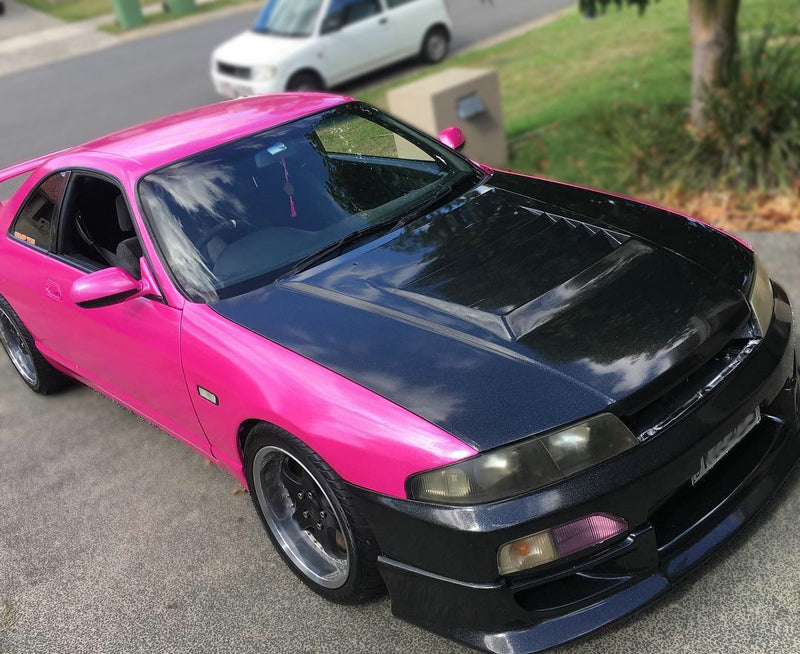 Nissan R33 Skyline GTST Series 1 1993 1994 1995 1996 with Aftermarket Parts - DMAX Style Hood Carbon Fiber / FRP from EPR USA