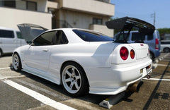Nissan R34 ER34 GTT 1999 2000 2001 2002 2003 2004 with Aftermarket Parts - HSM Style Rear Bumper Spat Carbon Fiber / FRP from EPR USA