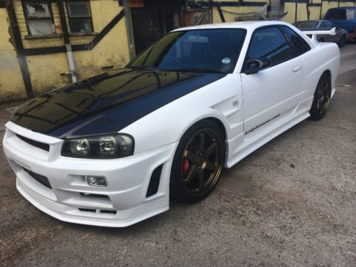 Nissan R34 ER34 GTT RB25 1999 2000 2001 2002 2003 2004 with Aftermarket Parts - ESB Style Side Skirts & Extension Underboard Carbon Fiber/FRP from EPR USA