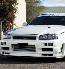 Nissan R34 GTR Base Nismo Z Tune S Tune R Tune V-Spec Tune Nur 1999 2000 2001 2002 2003 2004 with Aftermarket Parts - Nismo & 1:1 S Tune Style Front Bumper Lip & Bumper Carbon Fiber / FRP from EPR USA