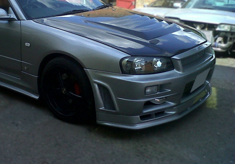 Nissan R34 GTR Base Nismo Z Tune S Tune R Tune V-Spec Tune Nur 1999 2000 2001 2002 2003 2004 with Aftermarket Parts - Nismo & 1:1 S Tune Style Front Bumper Lip & Bumper Carbon Fiber / FRP from EPR USA