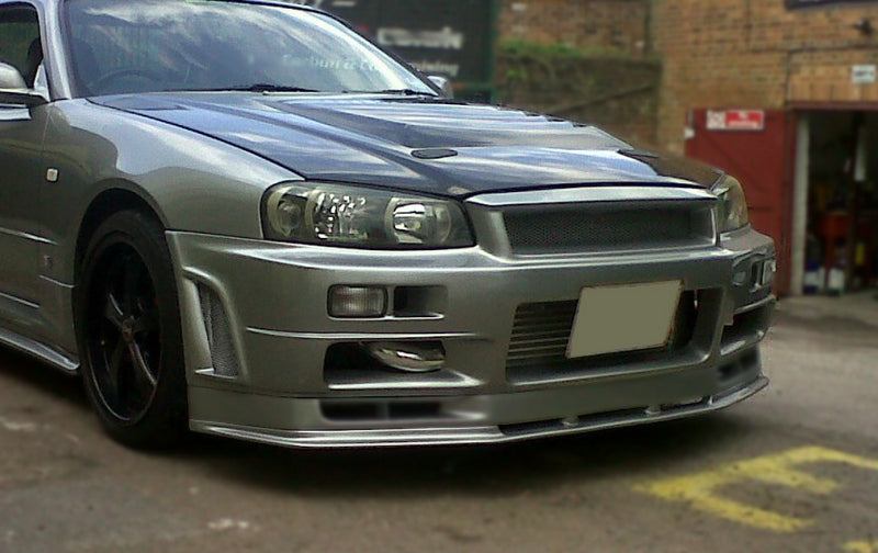 Nissan R34 GTR Base Nismo Z Tune S Tune R Tune V-Spec Tune Nur 1999 2000 2001 2002 2003 2004 with Aftermarket Parts - Nismo & 1:1 S Tune Style Front Bumper Lip & Bumper Carbon Fiber / FRP from EPR USA