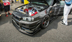 Nissan R34 GTR Base 1999 2000 2001 2002 2003 2004 with Aftermarket Parts - AS Style Front Lip with Undertray Carbon Fiber / FRP from EPR USA