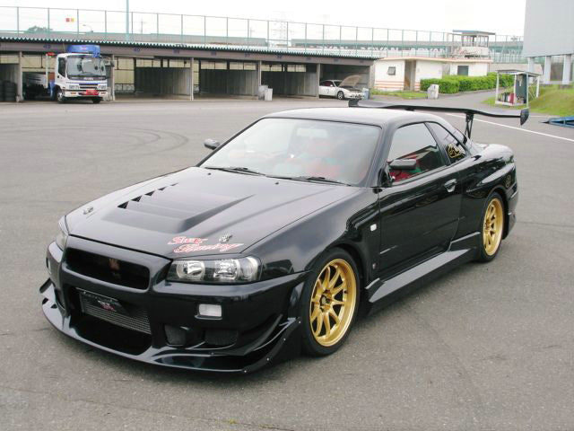 Nissan R34 GTR Base Nismo Z Tune S Tune R Tune V-Spec Tune Nur 1999 2000 2001 2002 2003 2004 with Aftermarket Parts - CW Style Front Bumper Carbon Fiber / FRP from EPR USA