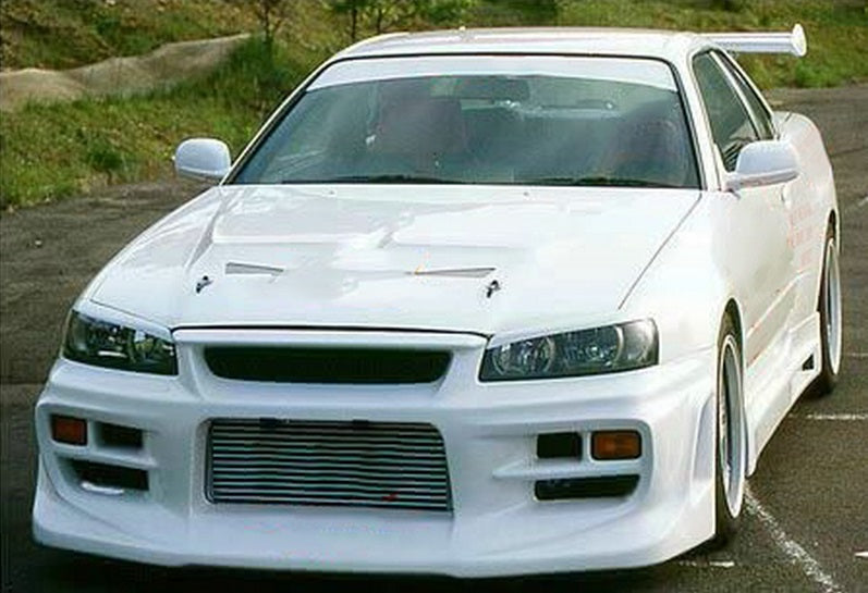 Nissan R34 GTR Base Nismo Z Tune S Tune R Tune V-Spec Tune Nur 1999 2000 2001 2002 2003 2004 with Aftermarket Parts - DL Style Front Bumper Carbon Fiber / FRP from EPR USA