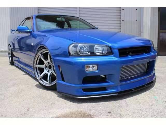 Nissan R34 GTT ER34 HR34 1999 2000 2001 2002 2003 2004 with Aftermarket Parts - UR Style Front Bumper Carbon Fiber / FRP from EPR USA