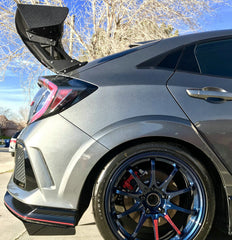 Honda Civic Type-R FK8 2017 2018 2019 2020 2021 & Civic 10th Gen FK7 2017 2018 2019 2020 2021 with Aftermarket Parts - VTX2 Style Rear GT Spoiler Carbon Fiber / FRP from EPR USA