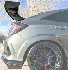 Honda Civic Type-R FK8 2017 2018 2019 2020 2021 & Civic 10th Gen FK7 2017 2018 2019 2020 2021 with Aftermarket Parts - VTX2 Style Rear GT Spoiler Carbon Fiber / FRP from EPR USA