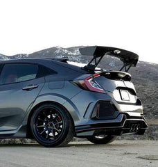 Honda Civic Type-R FK8 2017 2018 2019 2020 2021 & Civic 10th Gen FK7 2017 2018 2019 2020 2021 with Aftermarket Parts - VTX2 Style Rear GT Spoiler Carbon Fiber / FRP from EPR USA