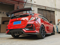 Honda Civic Type-R FK8 2017 2018 2019 2020 2021 & Civic 10th Gen FK7 2017 2018 2019 2020 2021 with Aftermarket Parts - SPN Style Rear GT Spoiler Carbon Fiber / FRP from EPR USA