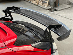 Honda Civic Type-R FK8 2017 2018 2019 2020 2021 & Civic 10th Gen FK7 2017 2018 2019 2020 2021 with Aftermarket Parts - SPN Style Rear GT Spoiler Carbon Fiber / FRP from EPR USA