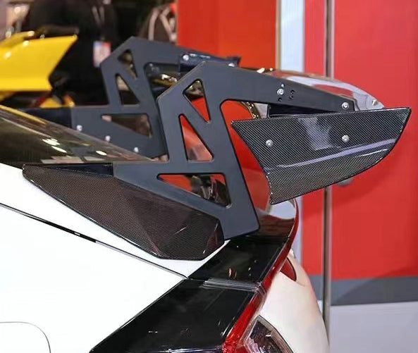 Honda Civic Type-R FK8 2017 2018 2019 2020 2021 & Civic 10th Gen FK7 2017 2018 2019 2020 2021 with Aftermarket Parts - SPN Style Rear GT Spoiler Carbon Fiber / FRP from EPR USA