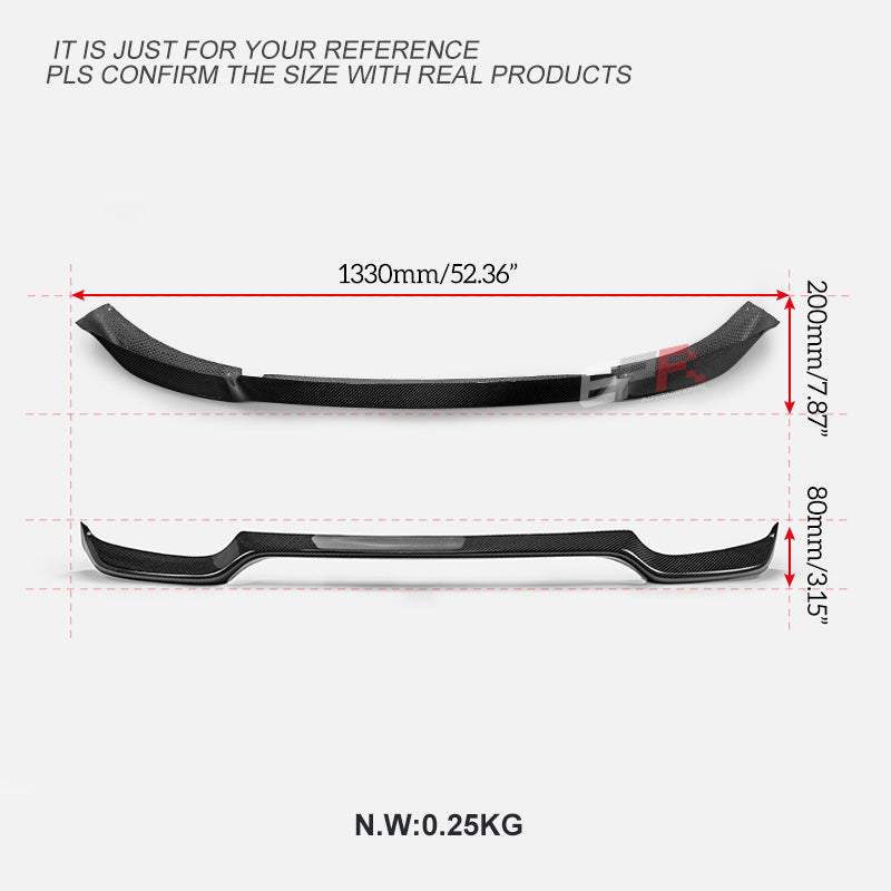 Fiat 595 Abarth Series 4 2016 2017 2018 2019 with Aftermarket Parts - TA Style Front Lip Carbon Fiber from EPR USA