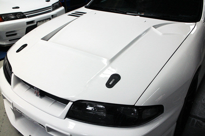 Nissan R33 Skyline GTR 1995 1996 1997 1998 with Aftermarket Parts - TS Style Hood Carbon Fiber / FRP from EPR USA