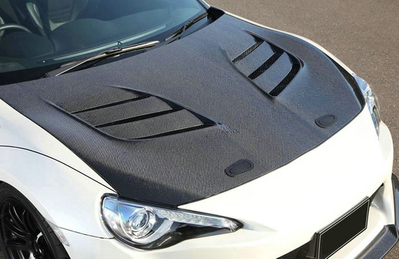 Toyota GT86 86 TRD GT SE Base 2017 2018 2019 2020 & Scion FR-S FRS 2013 2014 2015 2016 & Subaru BRZ TS Limited Premium 2013 2014 2015 2016 2017 2018 2019 2020 with Aftermarket Parts - VRS1 Style Vented Hood Carbon Fiber / FRP from EPR USA