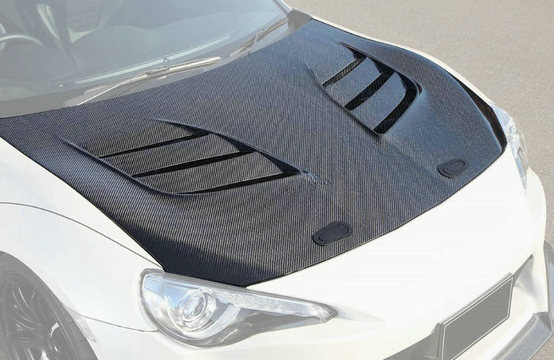 Toyota GT86 86 TRD GT SE Base 2017 2018 2019 2020 & Scion FR-S FRS 2013 2014 2015 2016 & Subaru BRZ TS Limited Premium 2013 2014 2015 2016 2017 2018 2019 2020 with Aftermarket Parts - VRS1 Style Vented Hood Carbon Fiber / FRP from EPR USA