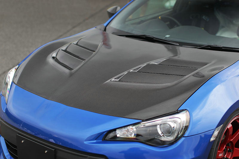 Toyota GT86 86 TRD GT SE Base 2017 2018 2019 2020 & Scion FR-S FRS 2013 2014 2015 2016 & Subaru BRZ TS Limited Premium 2013 2014 2015 2016 2017 2018 2019 2020 with Aftermarket Parts - VRS1 Style Vented Hood Carbon Fiber / FRP from EPR USA