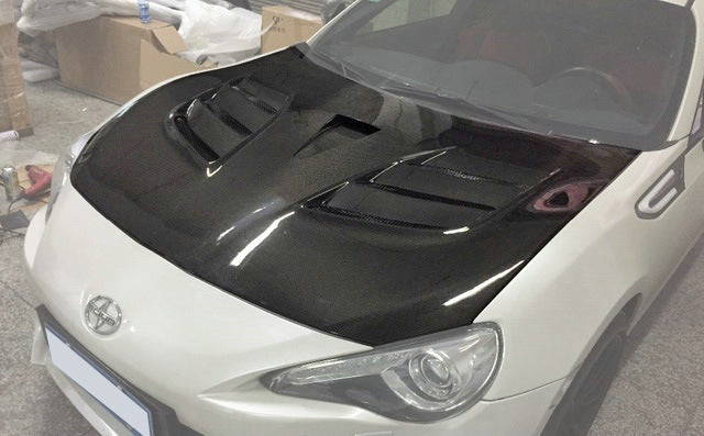 Toyota GT86 86 TRD GT SE Base 2017 2018 2019 2020 & Scion FR-S FRS 2013 2014 2015 2016 & Subaru BRZ TS Limited Premium 2013 2014 2015 2016 2017 2018 2019 2020 with Aftermarket Parts - VRS Style Hood without water blocking plate & Hood with water blocking plate Carbon Fiber / FRP from EPR USA