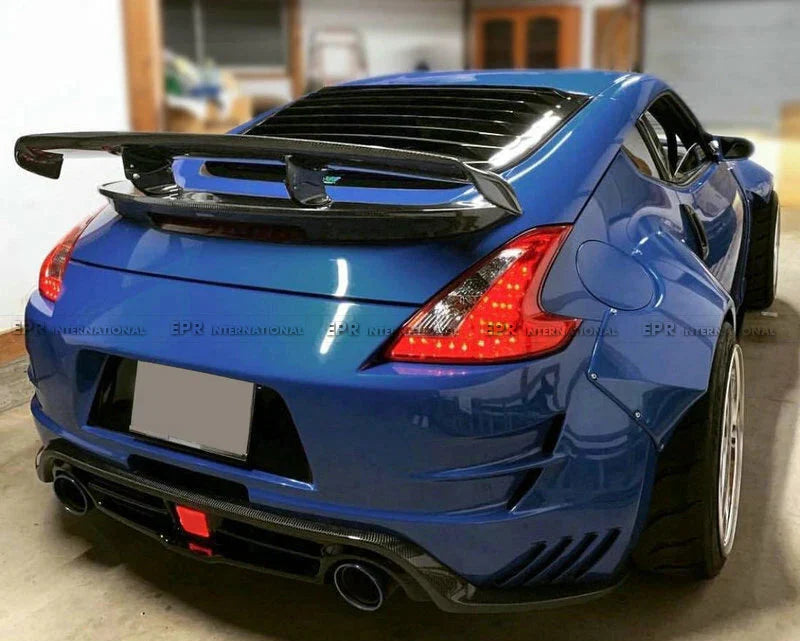 Nissan 370Z Sport Touring Base Fairlady Z Z34 Pre-Facelift 2009 2010 2011 & 370Z Sport Touring Base Fairlady Z Z34 Facelift 2012 2013 2014 2015 2016 2017 2018 2019 2020 & Nismo V1 2009 2010 2011 & Nismo V2 2012 2013 2014 2015 2016 2017 2018 2019 2020 with Aftermarket Parts - VRS2 Style Rear Wing FRP from EPR USA
