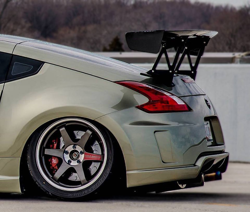 Nissan 370Z Sport Touring Base Fairlady Z Z34 Pre-Facelift 2009 2010 2011 & 370Z Sport Touring Base Fairlady Z Z34 Facelift 2012 2013 2014 2015 2016 2017 2018 2019 2020 & Nismo V1 2009 2010 2011 & Nismo V2 2012 2013 2014 2015 2016 2017 2018 2019 2020 with Aftermarket Parts - VTX2 Style Rear Wing Carbon Fiber / FRP from EPR USA