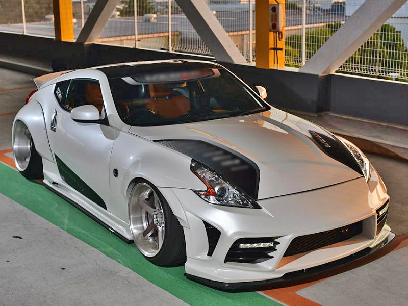 Nissan 370Z Sport Touring Base Fairlady Z Z34 Pre-Facelift 2009 2010 2011 & 370Z Sport Touring Base Fairlady Z Z34 Facelift 2012 2013 2014 2015 2016 2017 2018 2019 2020 & Nismo V1 2009 2010 2011 & Nismo V2 2012 2013 2014 2015 2016 2017 2018 2019 2020 with Aftermarket Parts - WEBERSPORT Style Front Fender Carbon Fiber / FRP from EPR USA
