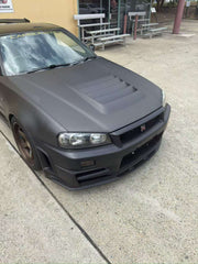 Nissan R34 GTR Base Nismo Z Tune S Tune R Tune V-Spec Tune Nur 1999 2000 2001 2002 2003 2004 with Aftermarket Parts - Z Tune Style Front Bumper PP from EP Racing