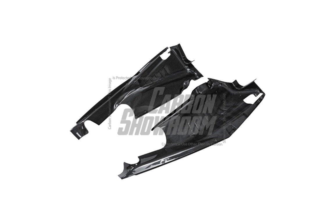 Ferrari 488 GTB 2016 2017 2018 2019 2020 with Aftermarket Parts - OEM 1:1 Style Engine Bay Kits Dry Pre-preg Carbon Fiber from Aero Republic