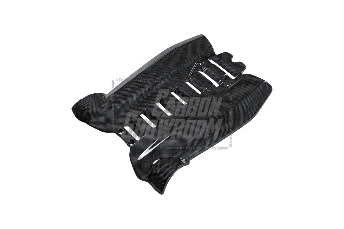 Ferrari 488 GTB & Spider 2016 2017 2018 2019 2020 with Aftermarket Parts - OEM 1:1 Style Engine Cover Dry Pre-preg Carbon Fiber from Aero Republic
