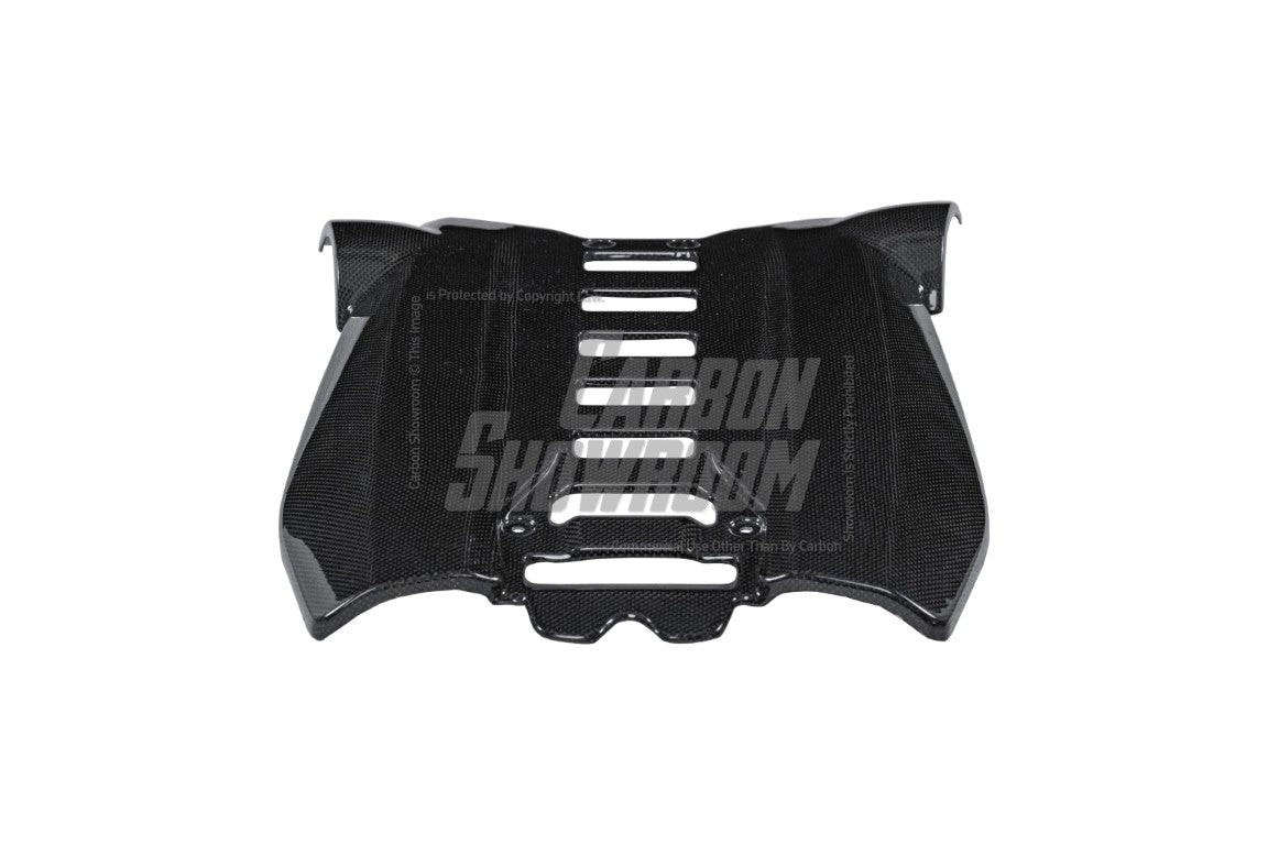 Ferrari 488 GTB & Spider 2016 2017 2018 2019 2020 with Aftermarket Parts - OEM 1:1 Style Engine Cover Dry Pre-preg Carbon Fiber from Aero Republic