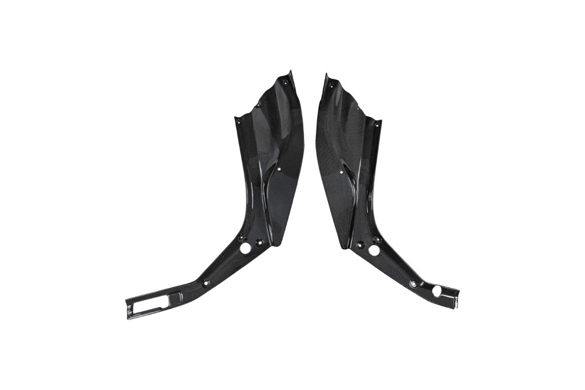 Ferrari 488 GTB & Spider 2016 2017 2018 2019 2020 with Aftermarket Parts - OEM 1:1 Style Replacement Front Trunk Side Panels Dry Pre-preg Carbon Fiber from Aero Republic
