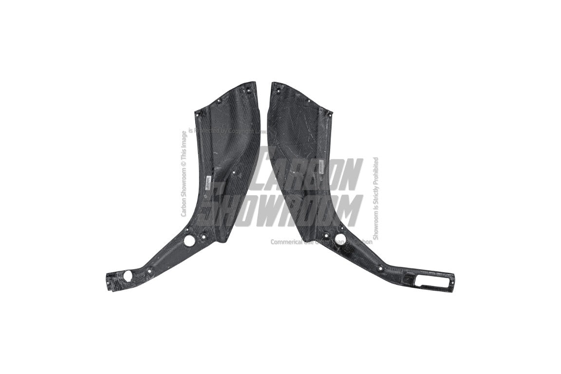 Ferrari 488 GTB & Spider 2016 2017 2018 2019 2020 with Aftermarket Parts - OEM 1:1 Style Replacement Front Trunk Side Panels Dry Pre-preg Carbon Fiber from Aero Republic