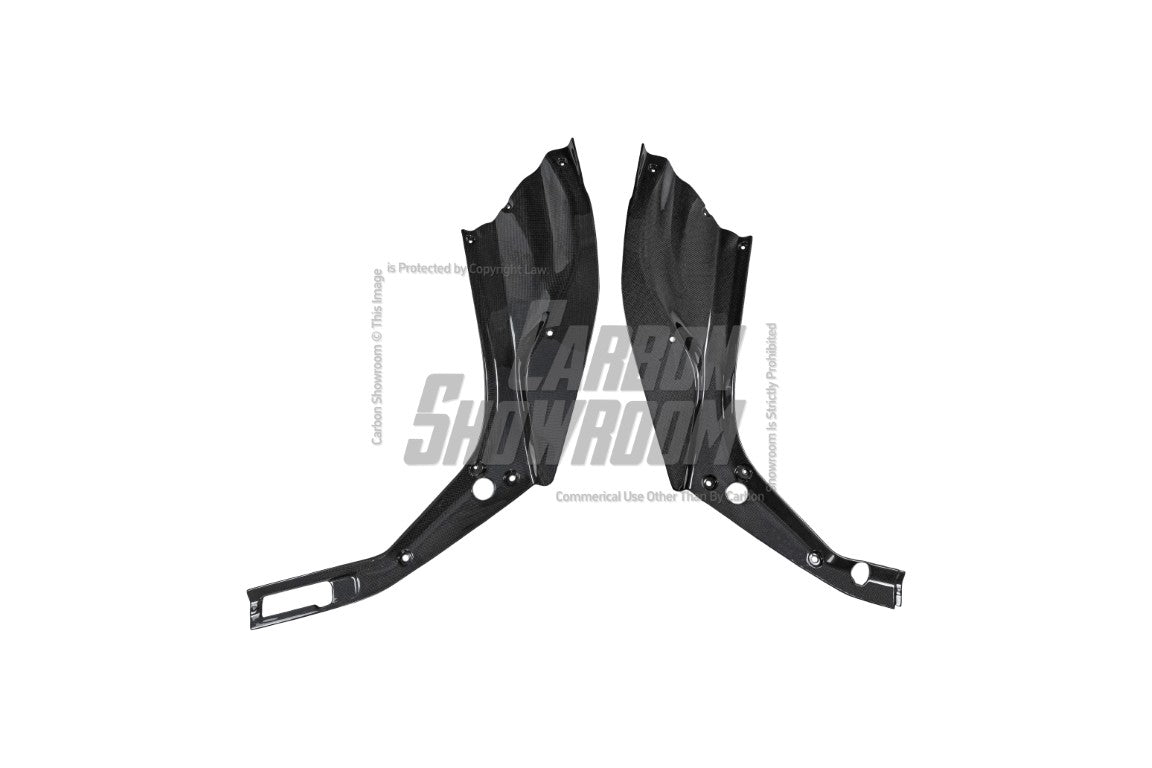 Ferrari 488 GTB & Spider 2016 2017 2018 2019 2020 with Aftermarket Parts - OEM 1:1 Style Replacement Front Trunk Side Panels Dry Pre-preg Carbon Fiber from Aero Republic