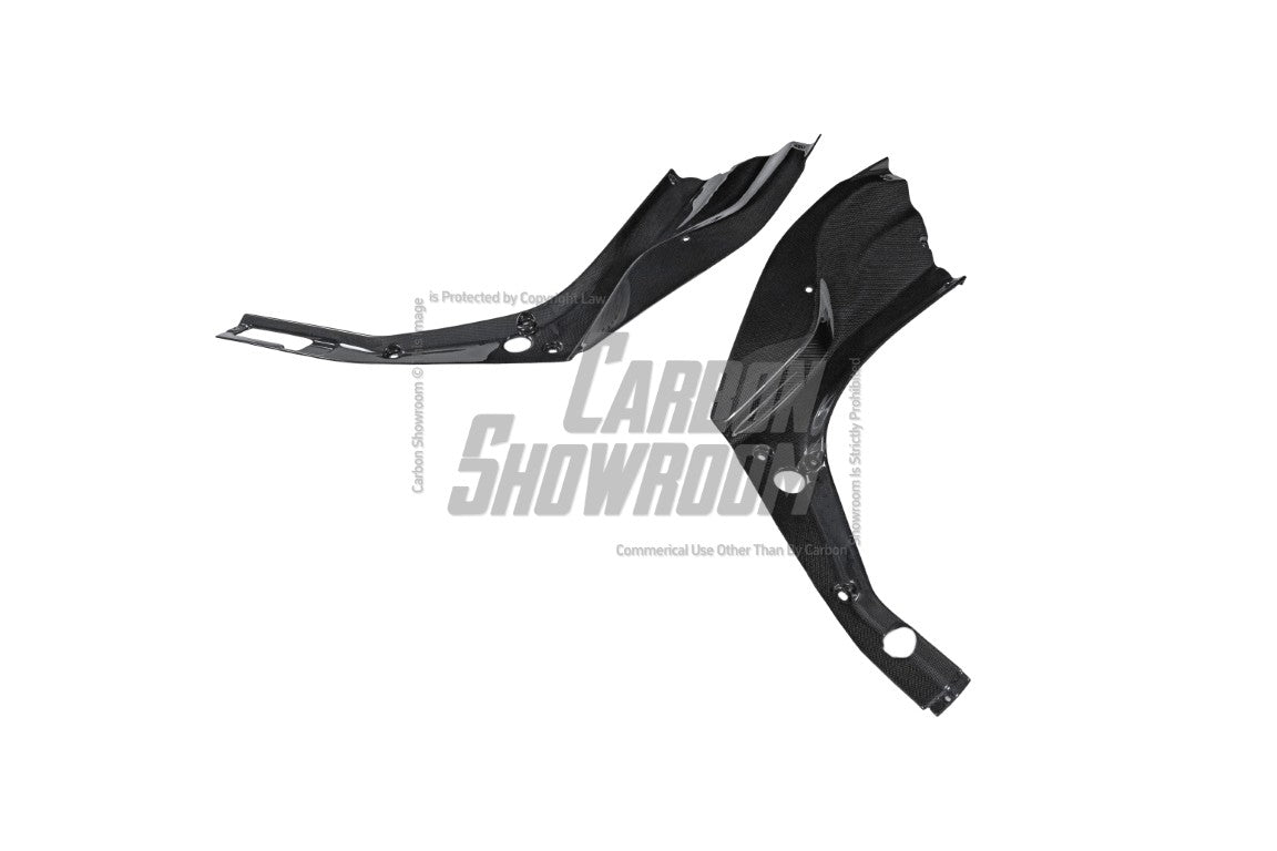 Ferrari 488 GTB & Spider 2016 2017 2018 2019 2020 with Aftermarket Parts - OEM 1:1 Style Replacement Front Trunk Side Panels Dry Pre-preg Carbon Fiber from Aero Republic