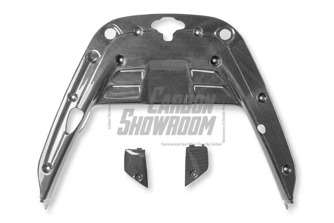 Ferrari SF90 Stradale & Spider 2021 2022 2023 2024 2025 with Aftermarket Parts - OEM 1:1 Style Replacement Engine Bay Panel Dry Pre-preg Carbon Fiber from Aero Republic