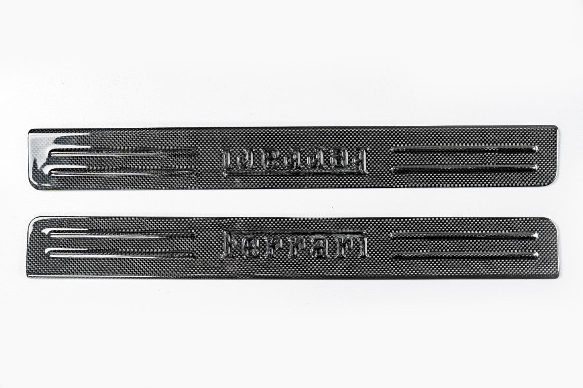 Ferrari SF90 Stradale & Spider 2021 2022 2023 2024 2025 with Aftermarket Parts - OEM 1:1 Style Door Sills Dry Pre-preg Carbon Fiber from Aero Republic