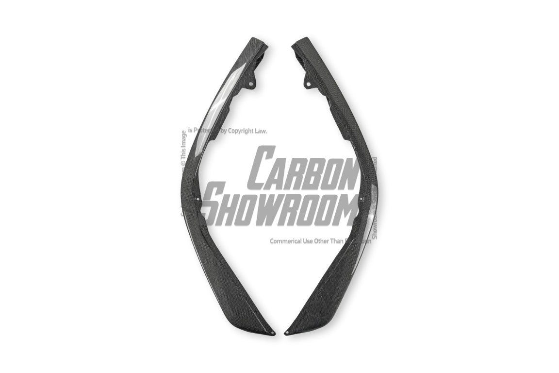 Ferrari SF90 Stradale & Spider 2021 2022 2023 2024 2025 with Aftermarket Parts - OEM 1:1 Style Replacement Front Lip Corners Pre-preg Carbon Fiber from Aero Republic