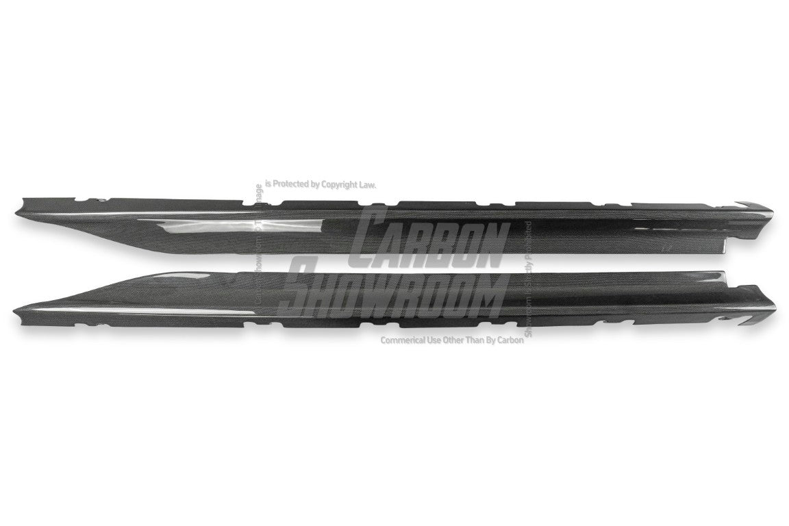 Ferrari SF90 Stradale & Spider 2021 2022 2023 2024 2025 with Aftermarket Parts - Add-on Side Skirts Dry Pre-preg Carbon Fiber from Aero Republic