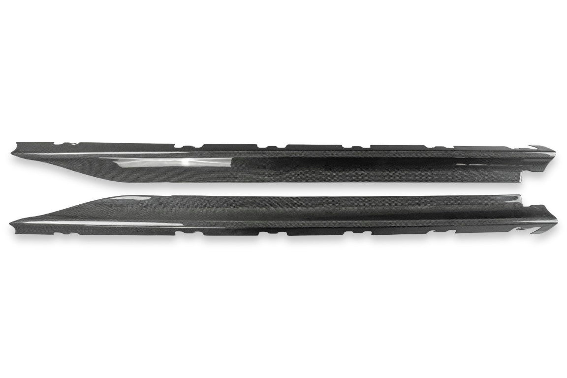 Ferrari SF90 Stradale & Spider 2021 2022 2023 2024 2025 with Aftermarket Parts - Add-on Side Skirts Dry Pre-preg Carbon Fiber from Aero Republic