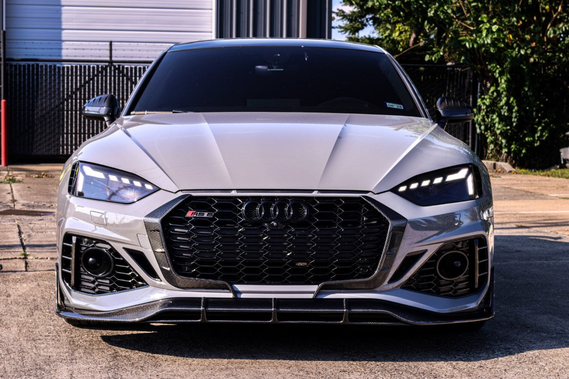 Future Design Carbon Fiber FRONT LIP SPLITTER - "Blaze kit" for Audi RS5 B9.5 2020+ - Performance SpeedShop