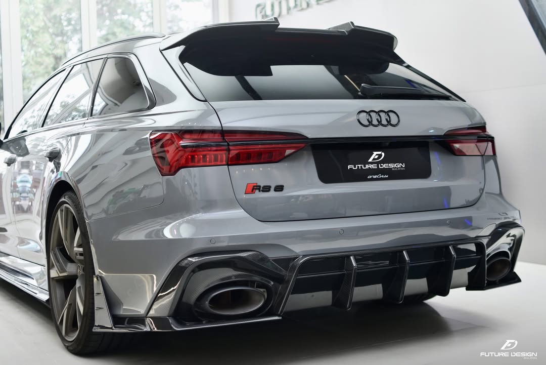 Future Design Blaze Carbon Fiber REAR DIFFUSER & CANARDS for Audi RS6 RS7 C8 2020-ON - Performance SpeedShop