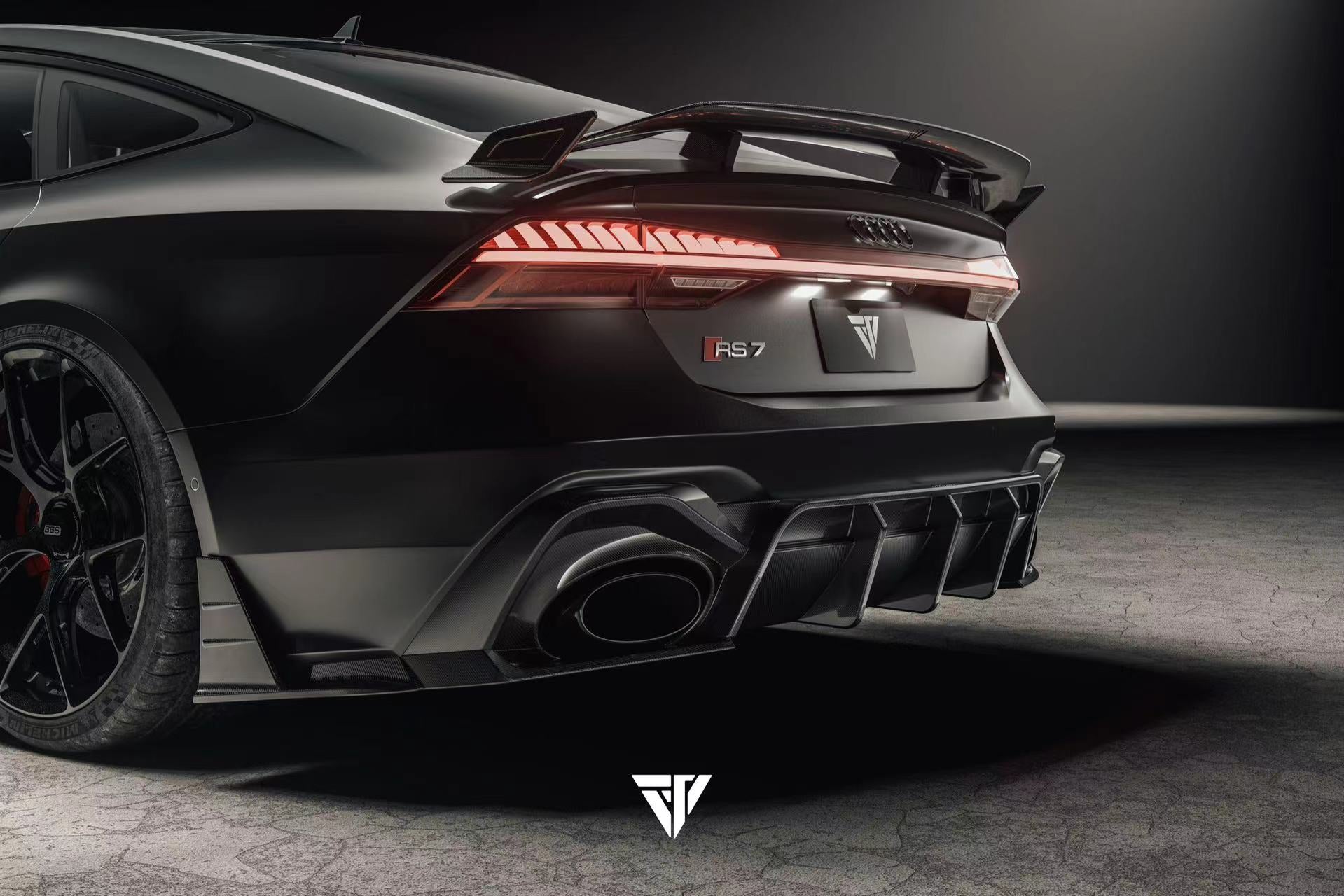 Audi RS7 C7 2014 2015 2016 2017 2018 with Aftermarket Parts - Rear Wing Spoiler Carbon Fiber / FRP from Future Design