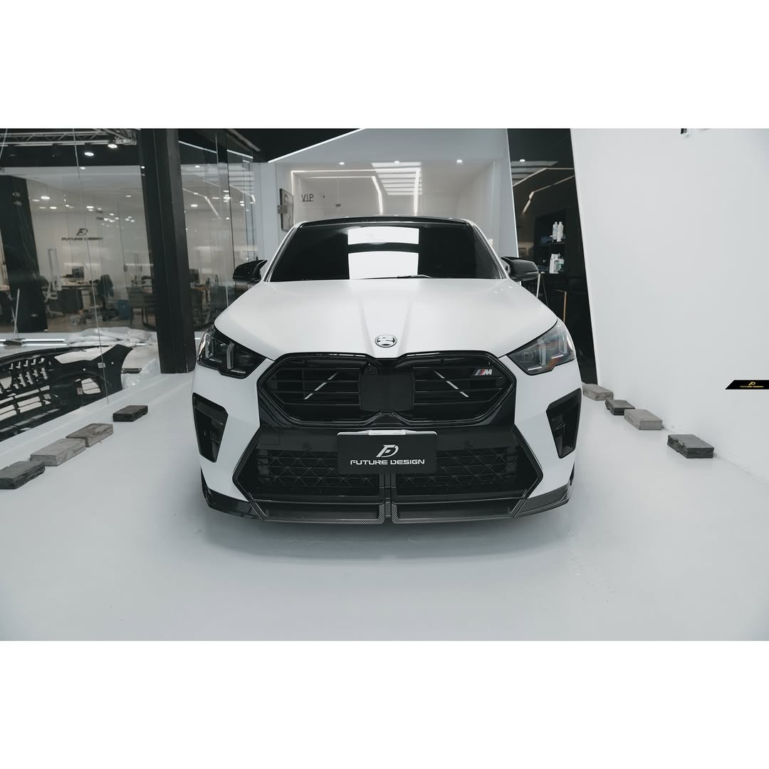 BMW X2 IX2 M35i sDrive28i xDrive28i U10 (with M-Sport bumper) 2024-ON with Aftermarket Parts - V1 Front Lip Dry Pre-preg Carbon Fiber / FRP from Future Design
