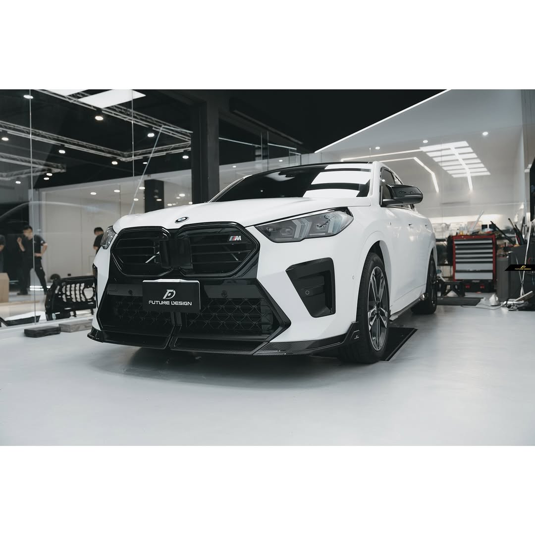 BMW X2 IX2 M35i sDrive28i xDrive28i U10 (with M-Sport bumper) 2024-ON with Aftermarket Parts - V1 Front Lip Dry Pre-preg Carbon Fiber / FRP from Future Design