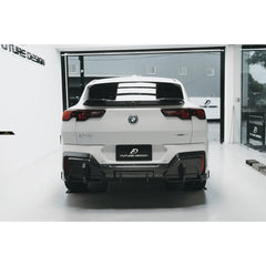BMW X2 IX2 sDrive28i xDrive28i U10 (with M-Sport bumper) 2024-ON with Aftermarket Parts - Rear Diffuser Dry Pre-preg Carbon Fiber / FRP from Future Design