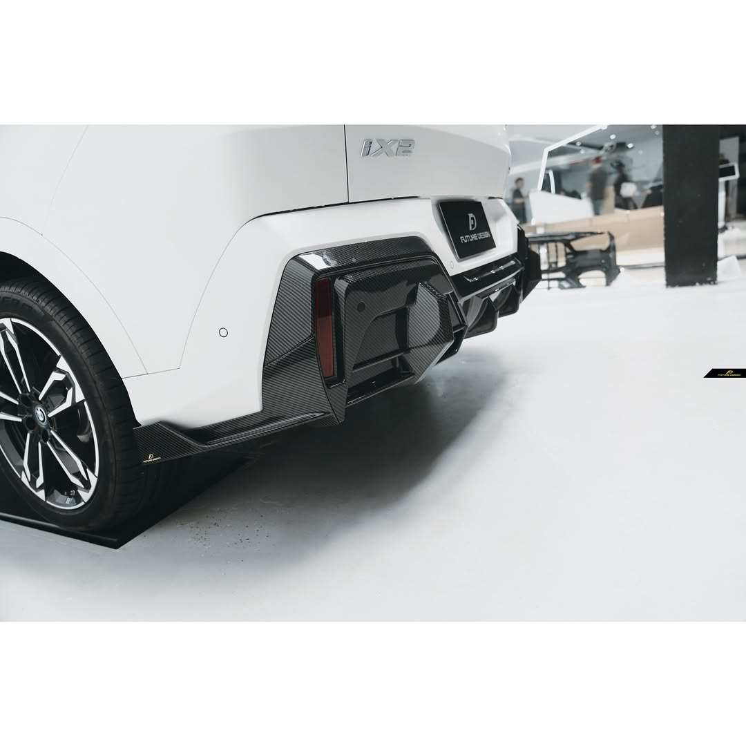BMW X2 IX2 sDrive28i xDrive28i U10 (with M-Sport bumper) 2024-ON with Aftermarket Parts - Rear Diffuser Dry Pre-preg Carbon Fiber / FRP from Future Design