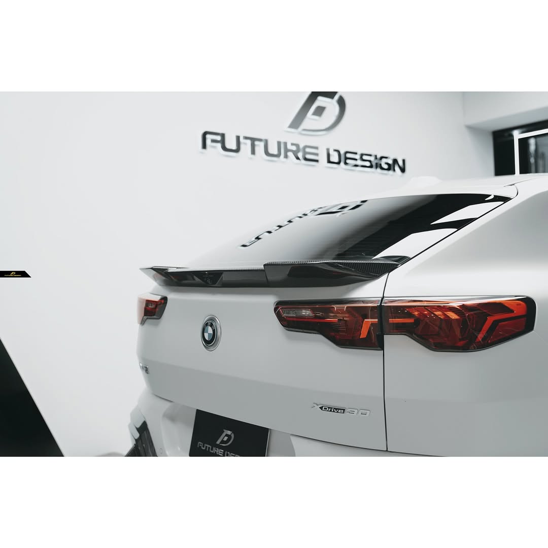 BMW X2 IX2 M35i sDrive28i xDrive28i U10 (with M-Sport bumper) 2024-ON with Aftermarket Parts - Rear Spoiler Dry Pre-preg Carbon Fiber / FRP from Future Design
